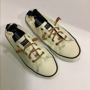 Sperry White Canvas Sneakers Sz 7 1/2